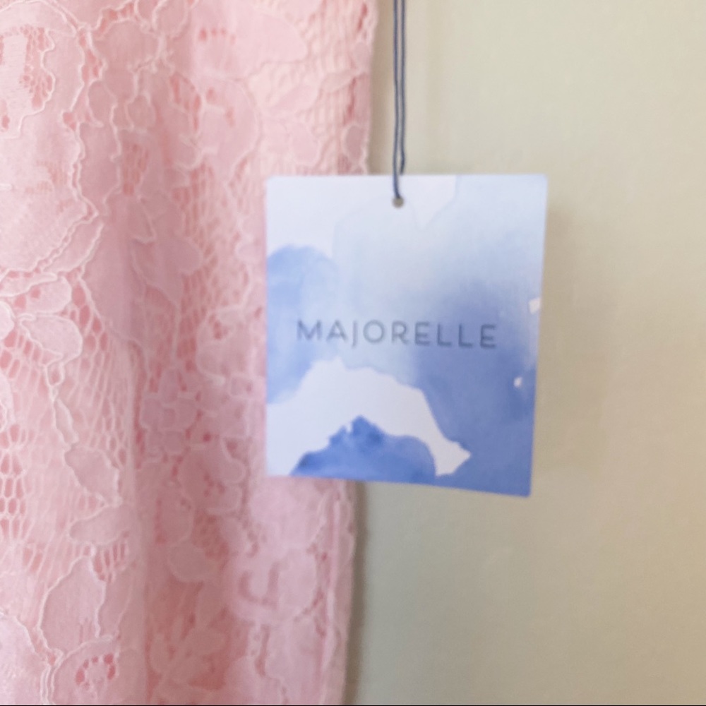 Majorelle Nora Mini Dress Light Pink Deep V Short Sleeve Lace - Picture 8 of 12